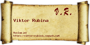 Viktor Rubina névjegykártya